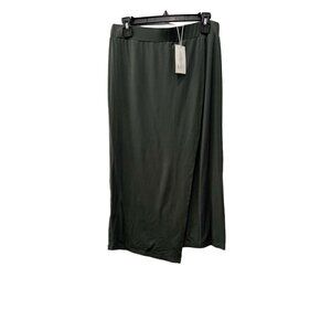 New Vince. Size S Asymmetrical Stretchy Midi Skirt Green Office Business Travel
